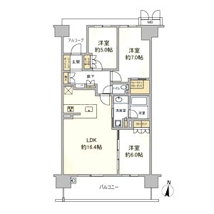 ローレルスクエア長岡京ザ・マークスの間取り図