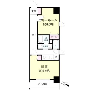 レジディア神戸三宮プレイス(旧コスモリード神戸三宮)の間取り図