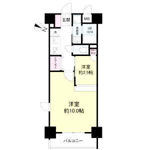 レジディア神戸三宮プレイス(旧コスモリード神戸三宮)の間取り図