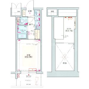 エステムコート三宮駅前ラ・ドゥーの間取り図