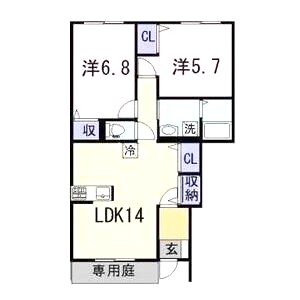 ルノール白浜Iの間取り図