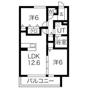 サンシャインガーデン嵯峨嵐山(A棟) Aの間取り図