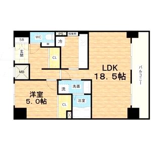 プランドール新大阪の間取り図