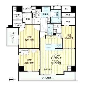 パラドール御所西グランデの間取り図