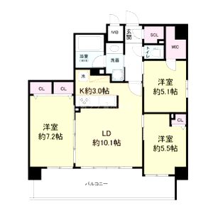 スプランディッド池田呉服町の間取り図