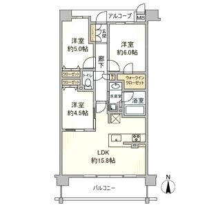 プレディア住吉甲南町の間取り図