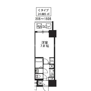 S-RESIDENCE新大阪駅前の間取り図
