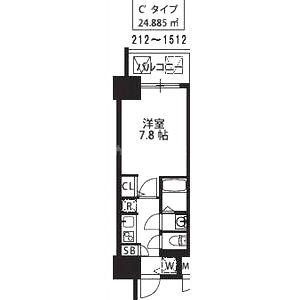 S-RESIDENCE新大阪駅前の間取り図