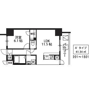 S-RESIDENCE新大阪駅前の間取り図