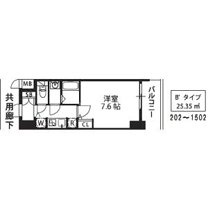 S-RESIDENCE新大阪駅前の間取り図