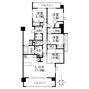ザ・ガーデネスクシティアクア館の間取り図