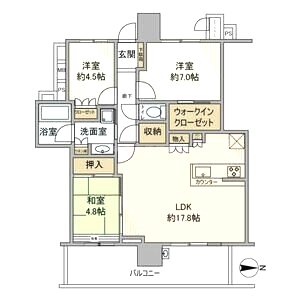 パークタワー南千里丘の間取り図