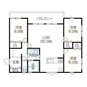 BELLE FLAT 阿保の間取り図