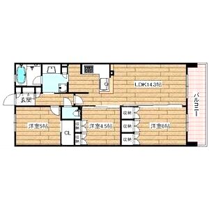 パークナード・レーベン茨木さわらぎ 705号の間取り図