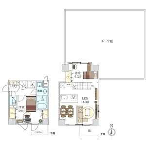 シーズンフラッツ新町の間取り図