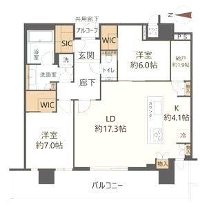 ジオタワー宝塚 グランレジス TheNorthの間取り図