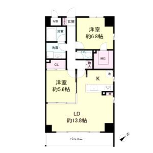 レジディア玉造(旧AMARE長堀通)の間取り図