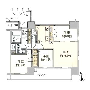 ブランニードタワー城東中央の間取り図