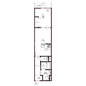 ウイング牧野駅前の間取り図