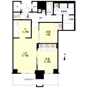 ブランズタワー梅田North 906号室の間取り図