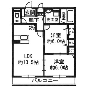 オールワンなかもず B棟の間取り図