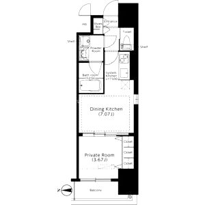 扇町公園プライマリーワンの間取り図