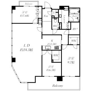 グランドメゾン大阪上本町の間取り図