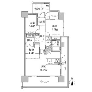ザ・パークハウス尼崎潮江の間取り図