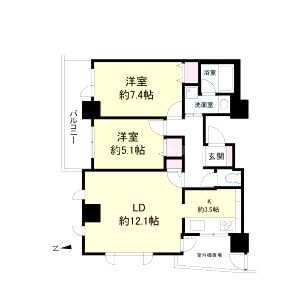 クロスレジデンス大阪新町(旧ベルファース大阪新町)の間取り図