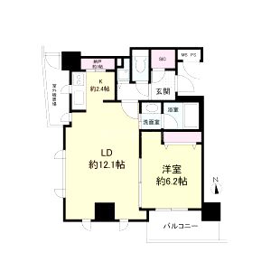 クロスレジデンス大阪新町(旧ベルファース大阪新町)の間取り図