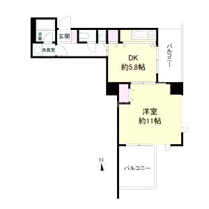 クロスレジデンス大阪新町(旧ベルファース大阪新町)の間取り図