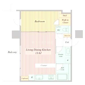 クロスレジデンス大阪新町(旧ベルファース大阪新町)の間取り図
