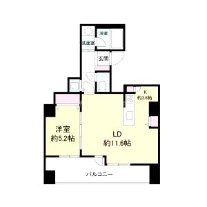 クロスレジデンス大阪新町(旧ベルファース大阪新町)の間取り図