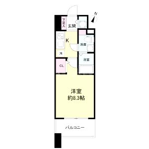 プラウドフラット新大阪の間取り図
