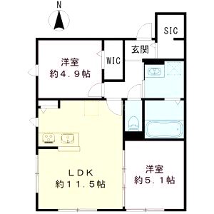 ユアメゾン 富松の間取り図