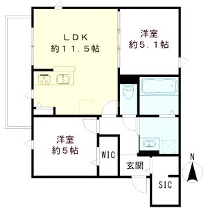 ユアメゾン 富松の間取り図