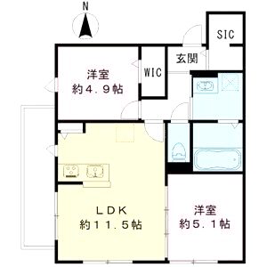 ユアメゾン 富松の間取り図