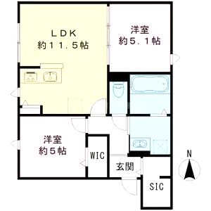 ユアメゾン 富松の間取り図
