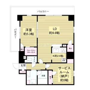 グランルージュ谷町六丁目の間取り図