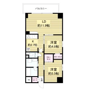 グランルージュ谷町六丁目の間取り図