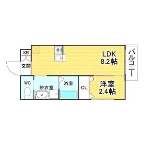 リアコート関大前IIの間取り図