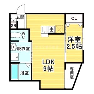 リアコート関大前IIの間取り図