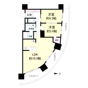 ドゥーエなんば南の間取り図