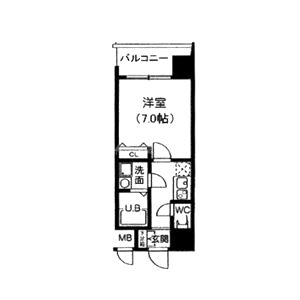 S-RESIDENCE谷町九丁目の間取り図