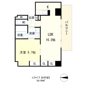 コスモリード谷町六丁目(旧ドゥーエ谷町)の間取り図