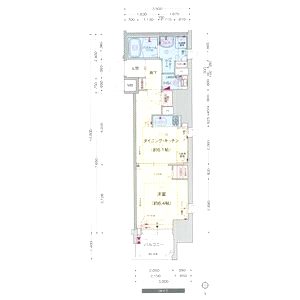 プレサンスタワー北浜の間取り図