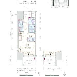 プレサンスタワー北浜の間取り図