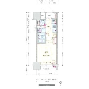 プレサンスタワー北浜の間取り図