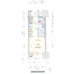 プレサンスタワー北浜の間取り図