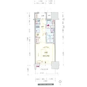 プレサンスタワー北浜の間取り図